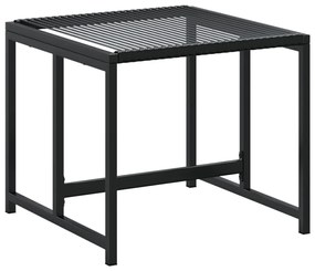 4 db fekete polyrattan kerti ülőke