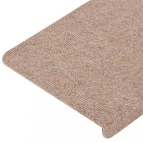 15 db bézs öntapadó lépcsőszőnyeg 65x24,5x3,5 cm