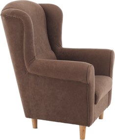 Füles fotel, barna szövet, CHARLOT