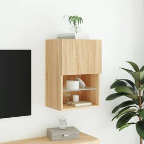 sonoma tölgy színű TV-szekrény LED-lámpákkal 40,5x30x60 cm
