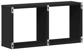 fekete szerelt fa faliszekrény 60 x 16 x 30 cm