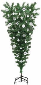 Fejlődés lefelé álló műfenyő világítással és gömbökkel 150 cm