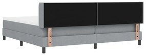 Boxspring Ágy Matrac Kíséretében, Világosszürke, 200x200 cm, Szövet