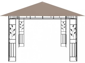 tópszínű pavilon szúnyoghálóval/LED fényfüzérrel 4 x 3 x 2,73 m