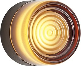 Design fali lámpa sötét bronz borostyánszínű üveggel IP44 - Michele