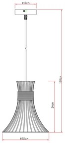 Globo 54814H - Csillár zsinóron PURRA 1xE27/60W/230V