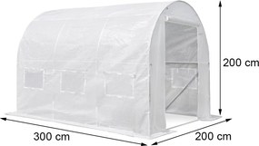 Melegház fólia 200x200x300 cm váz nélkül fehér