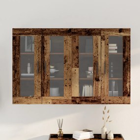 Fali Szekrény 2 db Régi Fa 69.5x34x90 cm Mérnöki Fa