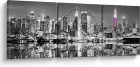Kép - New York és a lila felhőkarcoló (órával) (90x30 cm)