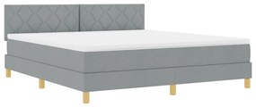 Box Spring Ágy matraccal, világosszürke, 180x200 cm, szövet