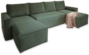 U alakĂș ĂŒlĆgarnitĂșra SMART COSARO 295x140 cm, sötĂ©tzöld