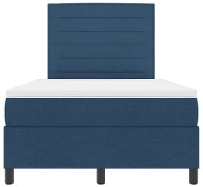 Box Spring Ágy Mattal Kék Kicsi Dupla Szövet
