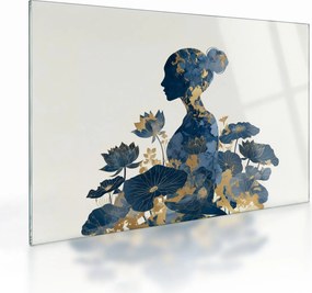 Üveg kép - Márvány női profil (70x50 cm)