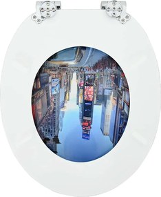 Lágy záródású WC ülőke Sokszínű 44 x 38 cm MDF lap