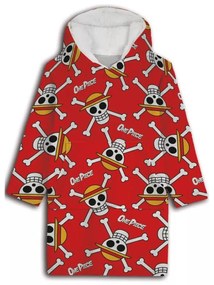 One Piece Red felnőtt belebújós plüss polár takaró, poncsó