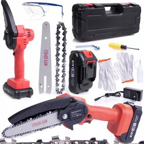 Láncfűrész P06 Akkumulátoros Láncfűrész 6" Erős Fa Ágfűrész