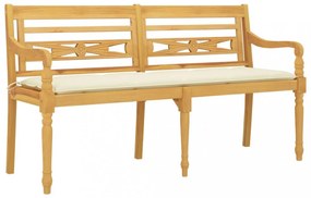 tömör tíkfa Batavia pad krémszínű párnával 150 cm