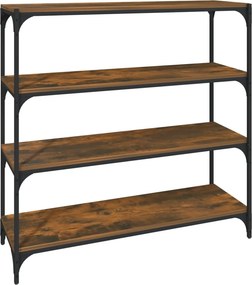 vidaXL füstös tölgy színű szerelt fa/acél könyvszekrény 100x33x100 cm
