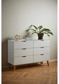 Fehér komód 135x90x40 cm Lowell – Actona