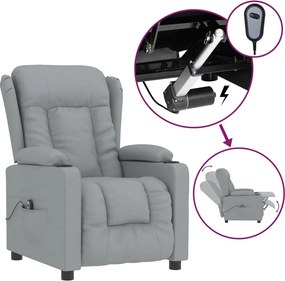 vidaXL világosszürke szövet elektromos dönthető fotel