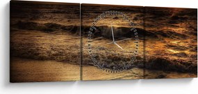 Kép - Hullámok a parton (órával) (90x30 cm)
