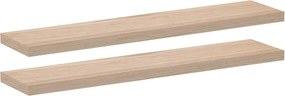 vidaXL 2 db szerelt fa függőpolc 110 x 23,5 x 4 cm