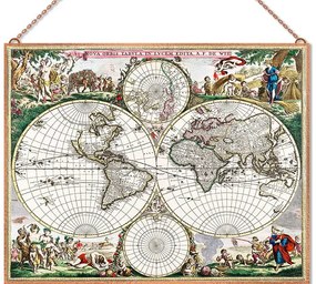 Antik térkép-Nova Orbis Tabula üvegkép, falikép
