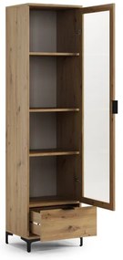 LORA vitrineszekrény artisan tölgyből