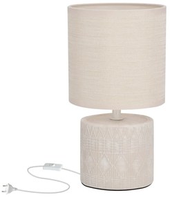 Bézs asztali lámpa textil búrával (magasság 26 cm) Dina – Candellux Lighting