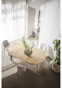 Natúr színű kerek bővíthető étkezőasztal tölgyfa dekorral ø 130 cm Glenside – Rowico