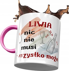 Rózsaszín Bögre Lívia Feleség Barátnő Ajándék Nyomtatott Fotóval