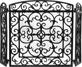 Öntöttvas dekoratív kandallóparaván 59cm Tűzvédelem