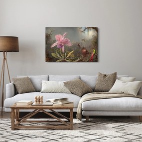 Kép - Martin Johnson Heade, Cattleya Orchid and Three Hummingbirds, reprodukciók (90x60 cm)