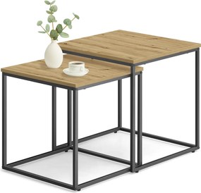 2 db-os QUADRO konferencia asztal szett, tölgy artisan dekor