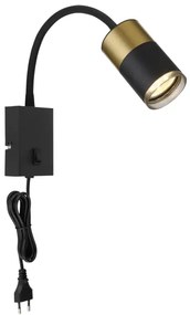 Globo 57850W - Fali spotlámpa BRISBON 1xGU10/25W/230V fekete/arany