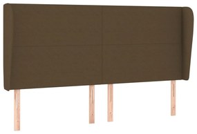 sötétbarna szövet fejtámla szárnyakkal 163 x 23 x 118/128 cm