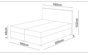 Franciaágy  Boxspring 140 cm Fade 1 (barna) (matraccal és tárolóhellyel). 1046469
