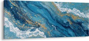 Kép - Világoskék márvány arannyal II. (120x50 cm)