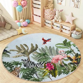 Mosható gyerek szőnyeg ø120 cm Jungle – Mila Home