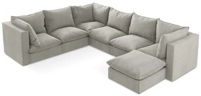 Világosszürke sarokkanapé (bal oldali-U alakú) Manao – Makamii