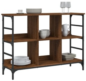 barna tölgyszínű szerelt fa tálalószekrény 102 x 32 x 73,5 cm