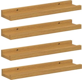 vidaXL Falpolc polcokkal tárolóval 4 pcs Bézs 40 x 9 x 3 cm Faanyag