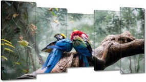 Vászonkép 150x80 Szerelmes papagájok