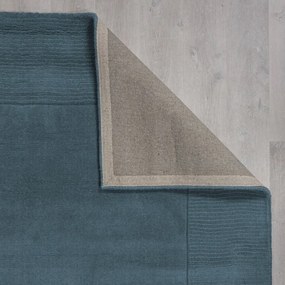 Kék kézi szövésű gyapjú szőnyeg 160x230 cm Textured Wool Border – Flair Rugs