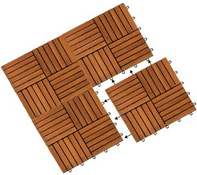 Casaria® Fa lapok Quatro mozaik - 11 darabos készlet, 30x30 cm