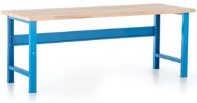 Műhelyasztal Basic, előlappal, 200 x 80 cm, kék - ral 5012