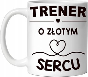 Ajándék Bögre Arany Szívű Edző Születésnap Karácsony Csomagolás+ Név