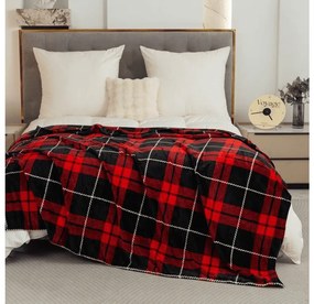 Mikroplüss pléd ALBURY, piros Méret: 160 x 200 cm