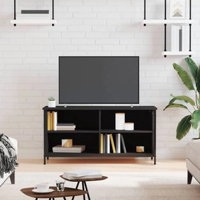Fekete szerelt fa TV-szekrény 100x40x50 cm
