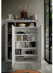 LENOR szekrény, fehér/betonhatású szürke